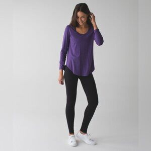 Lululemon | Heathered Bold Violet Yogini 5 Year Long Sleeve Tee | Size 10